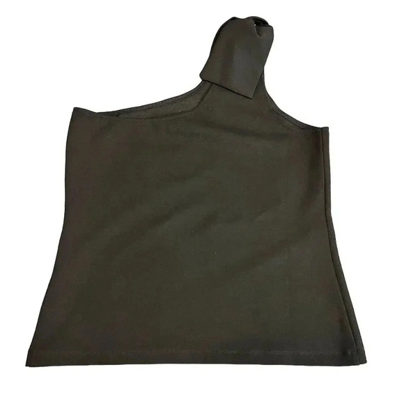 Anthropologie Bishop & Young One-Shoulder Bow Tie Top Black Size S - Picture 2 of 8